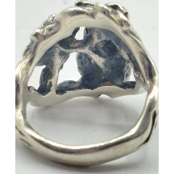 Sterling Silver Floral Design Ring Size 5.5 - Picture 4 of 6